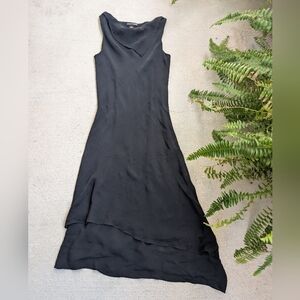 Y2K Valerie Dresses Vintage Cowl-neck Asymmetrical SILK Dress Sz10